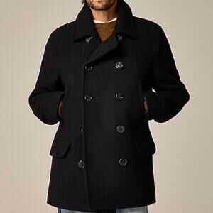 J.Crew Dock Peacoat Wool Blend PrimaLoft Insulated City Classic Office CB744 S